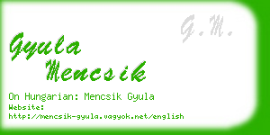 gyula mencsik business card